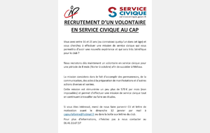 Recherche d'un nouveau volontaire en service civique