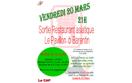 Soirée Restaurant 20 Mars