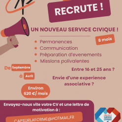 Le CAP recherche un volontaire en service civique pour septembre !